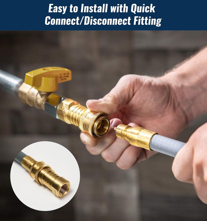 CALPOSE 40 Feet 1/2 inch ID Natural Gas Grill Hose with Quick Connect Fittings, Natural Gas Line for Grill, Pizza Oven, Heater and More Low Pressure Appliance - Image 5